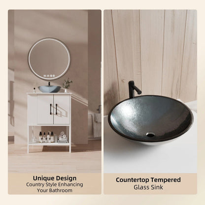 Stylish 24 Bathroom Vanity with Ceramic Sink and Storage