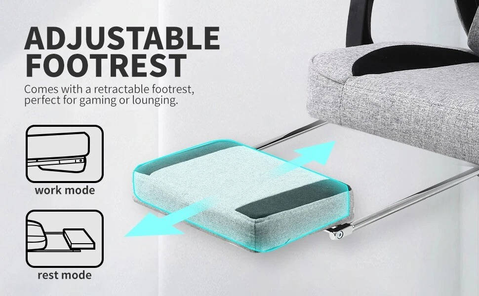 Comfortable Game Chair With Adjustable Footrest