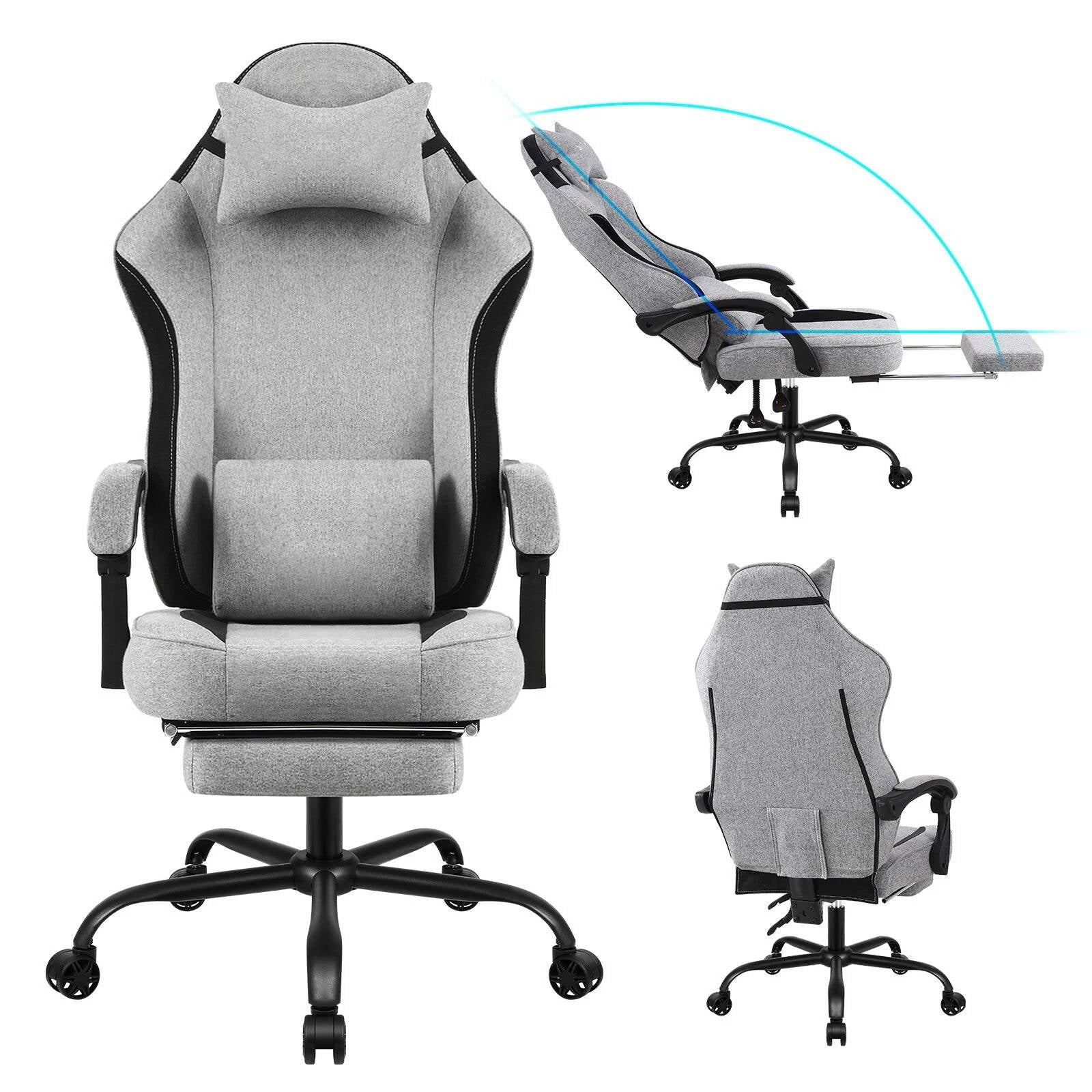 Comfortable Game Chair With Adjustable Footrest - Pexav