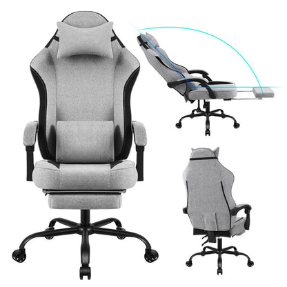 Comfortable Game Chair With Adjustable Footrest - Pexav
