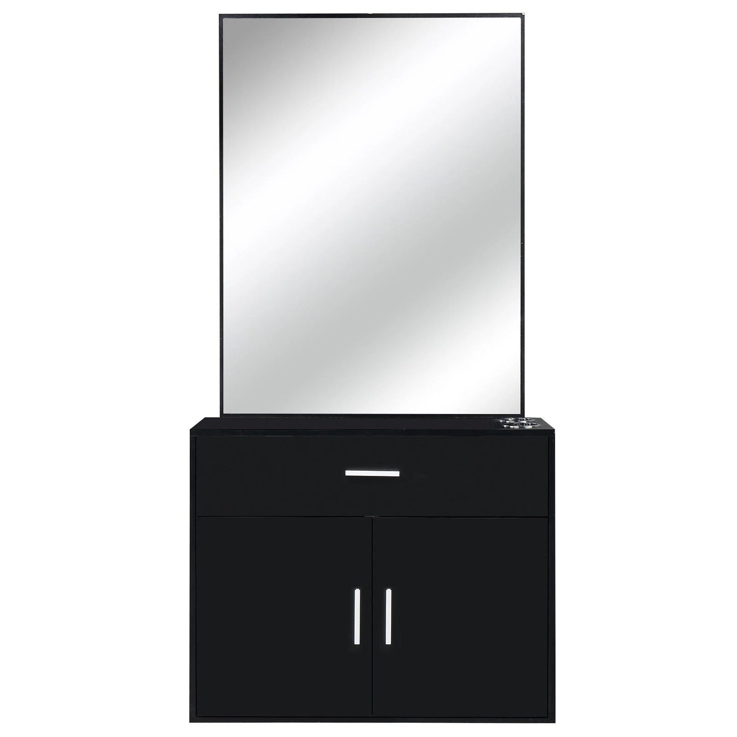 Space Saving Salon Storage Cabinet with Mirror