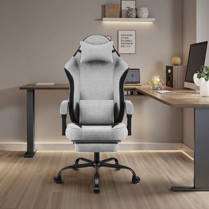 Comfortable Game Chair With Adjustable Footrest