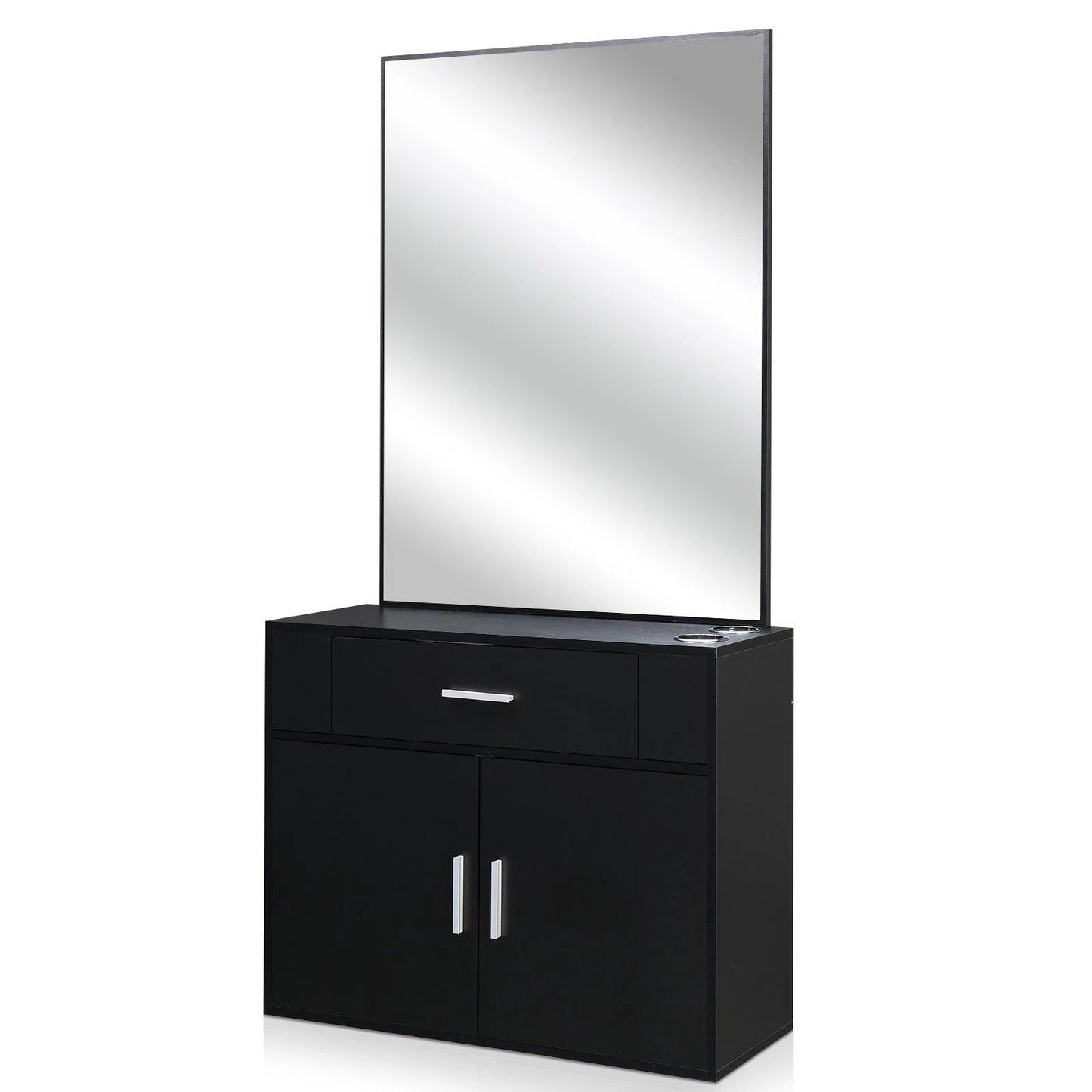 Space Saving Salon Storage Cabinet with Mirror