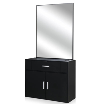 Space Saving Salon Storage Cabinet with Mirror