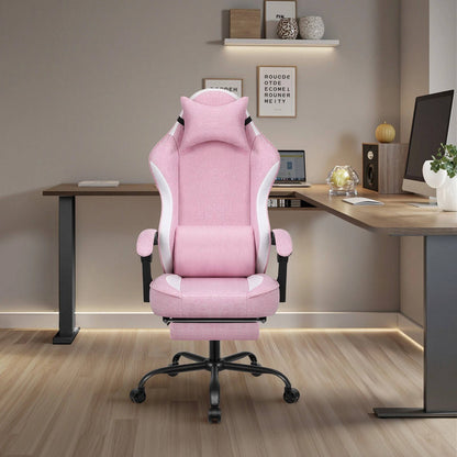 Comfortable Game Chair With Adjustable Footrest