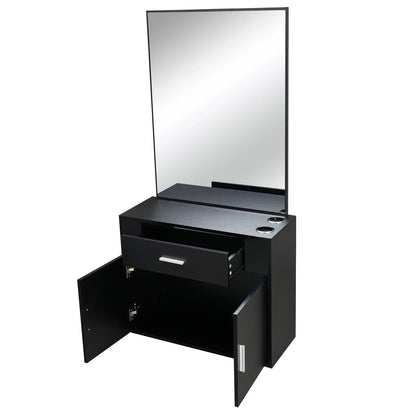 Space Saving Salon Storage Cabinet with Mirror