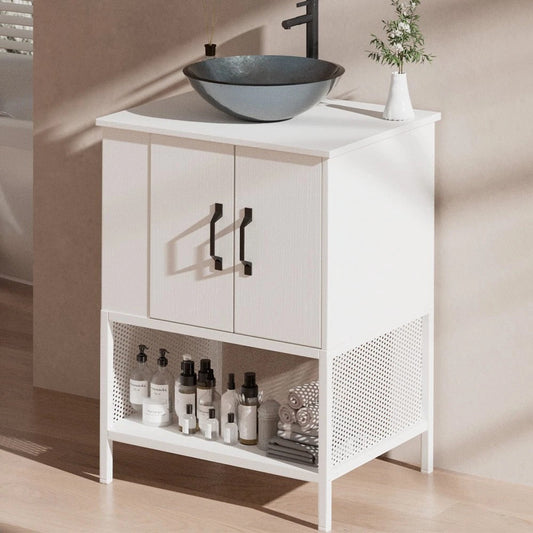 Stylish 24 Bathroom Vanity with Ceramic Sink and Storage - Pexav