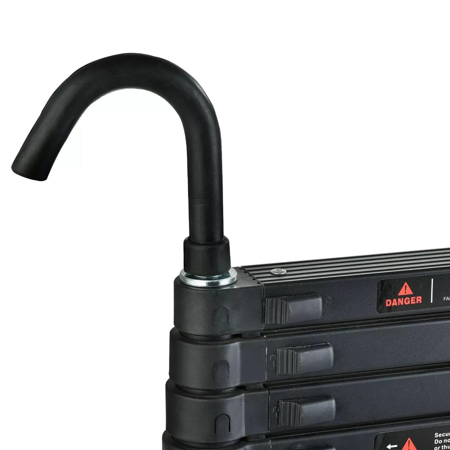 Portable Aluminum Ladder with 2 Roof Hook Attachments