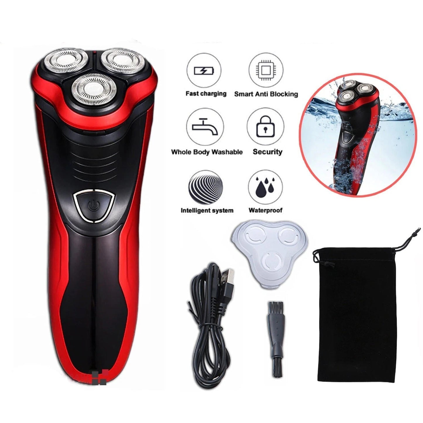 Men's Wet Dry Electric Razor Shaver