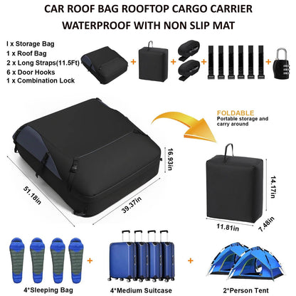 Waterproof Car Top Cargo Carrier With Anti Slip Mat