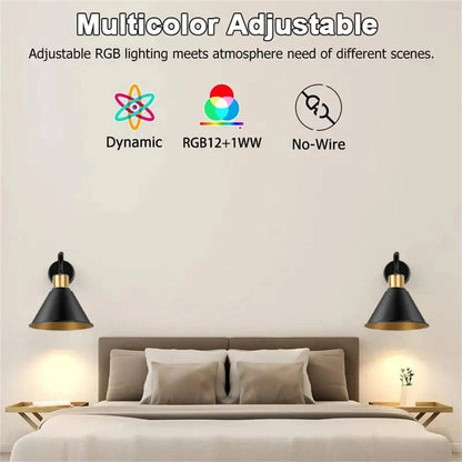 2 Pack Wireless LED Wall Lights with Remote Control