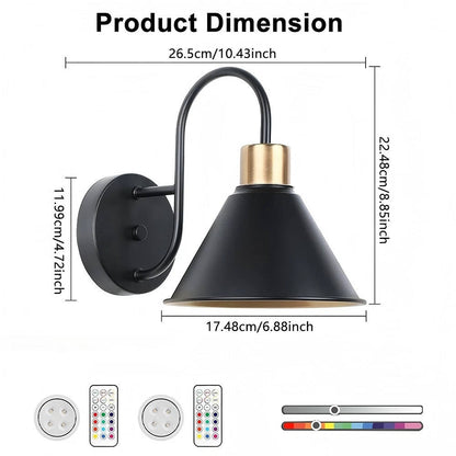 2 Pack Wireless LED Wall Lights with Remote Control