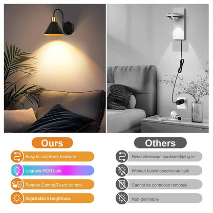 2 Pack Wireless LED Wall Lights with Remote Control