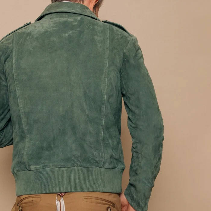 Vintage Style Zip Suede Mens Jacket