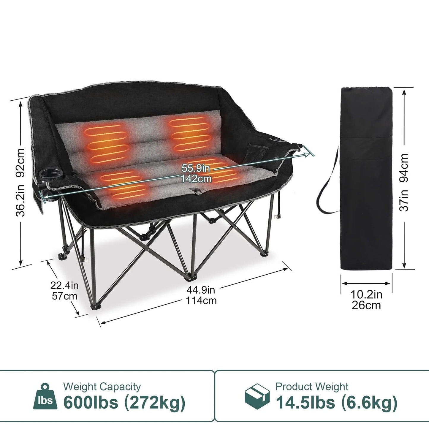 Warm 2 Person Outdoor Camping Chair