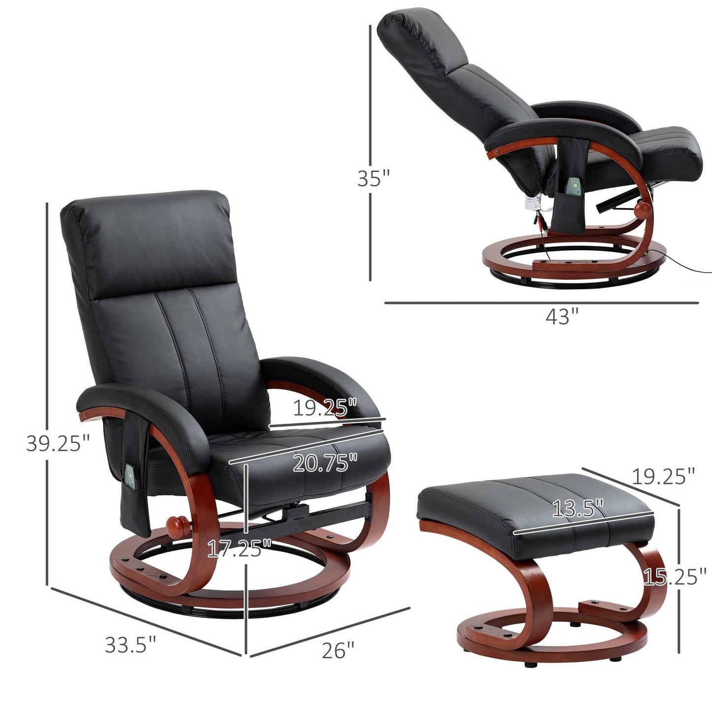 Comfortable Leather Reclining Chair Set