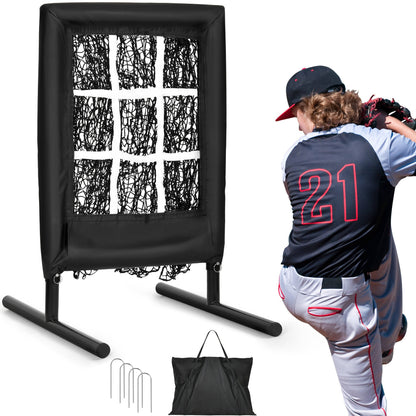 Compact Baseball Pitching Target Net With Strike Zone - Pexav