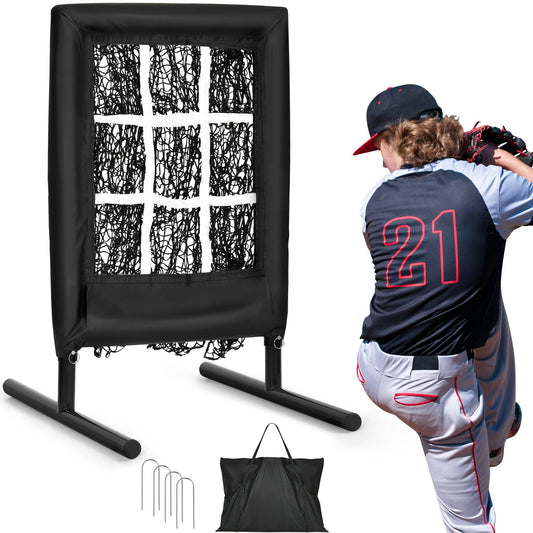 Compact Baseball Pitching Target Net With Strike Zone - Pexav