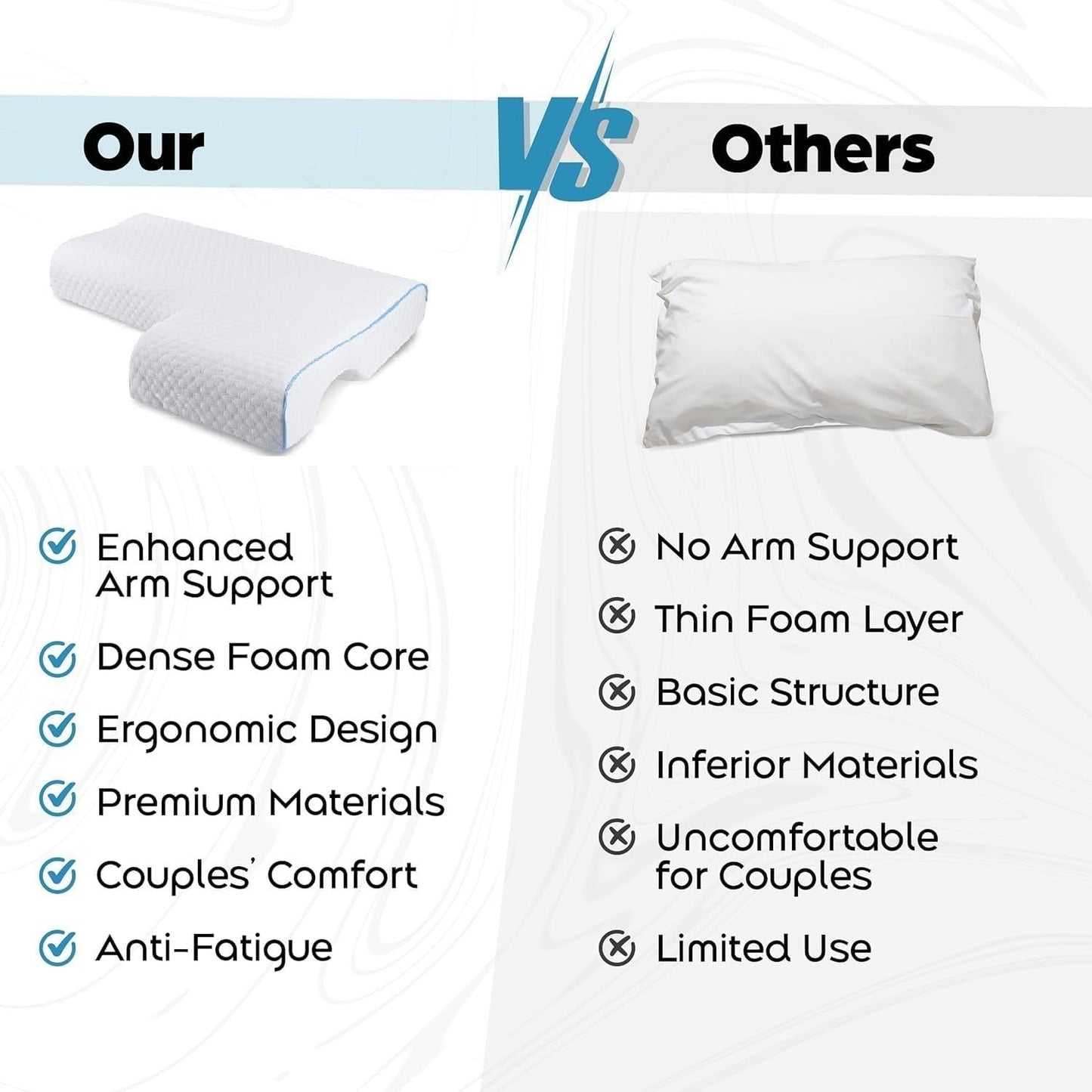Supportive Hugging Pillow for Couples with Armrest