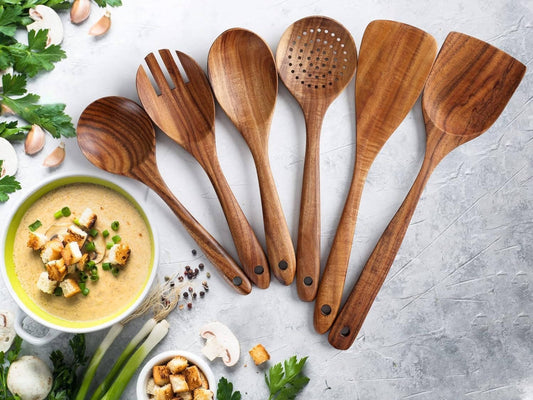 Natural Wood Kitchen Tool Set - Pexav