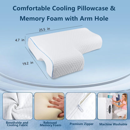 Supportive Hugging Pillow for Couples with Armrest