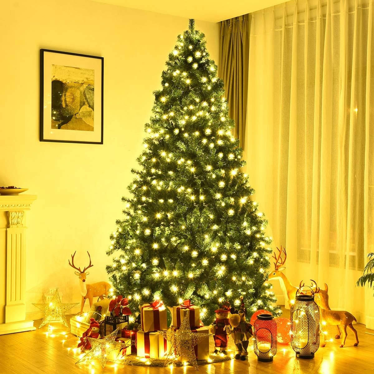 Tall Pre-Lit Christmas Tree with LED Lights - Pexav