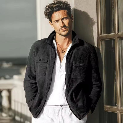 Rugged Textured Mens Jacket