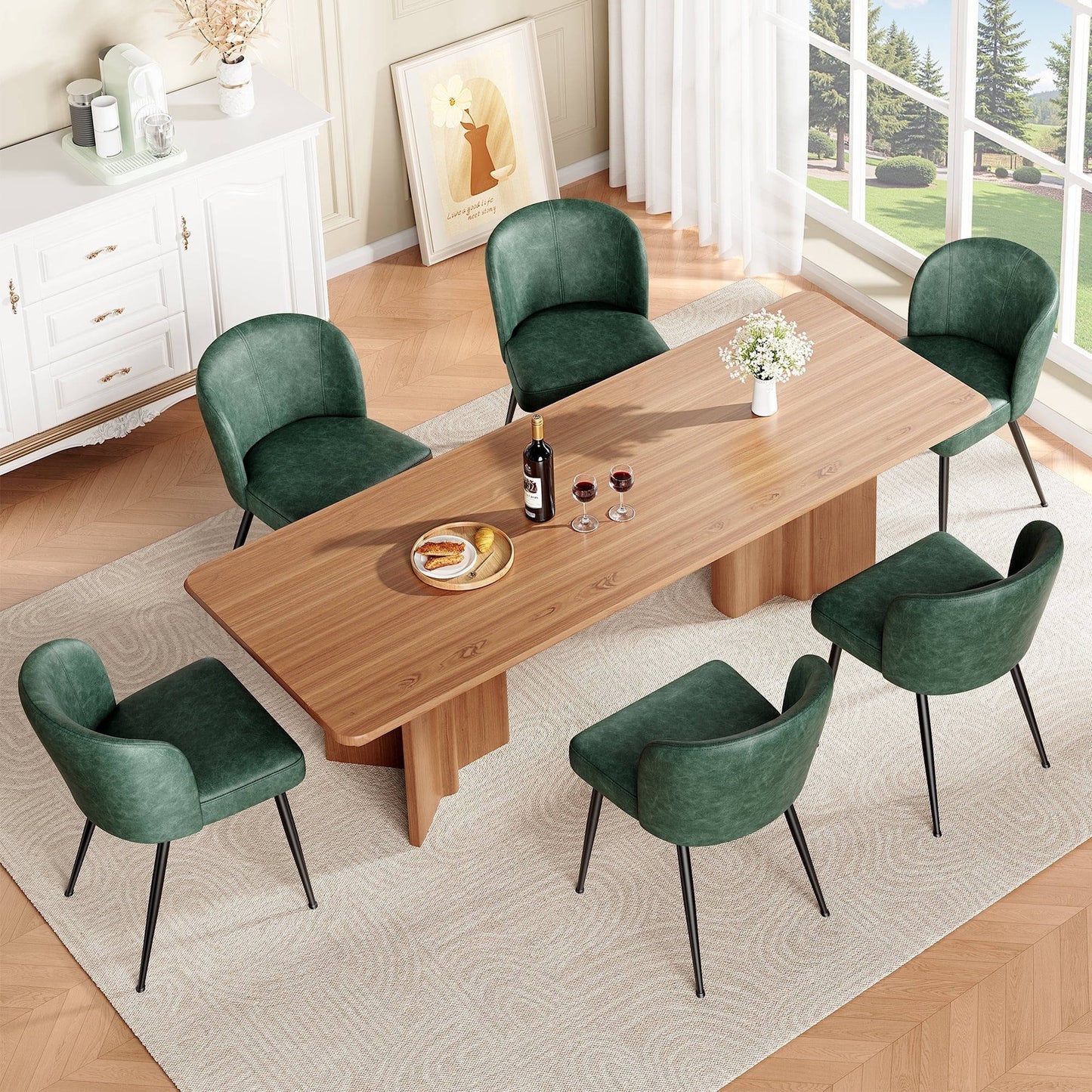 Comfortable Brown Leather Kitchen Chairs