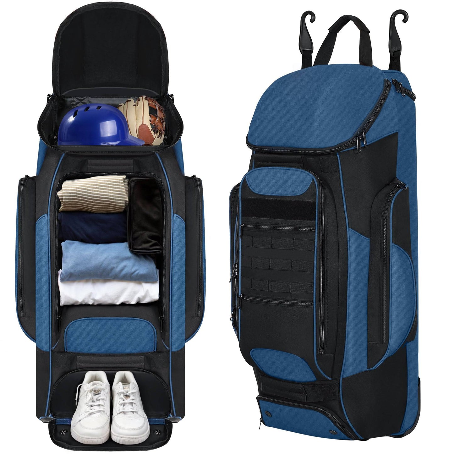 Rolling Baseball Equipment Duffel Bag - Pexav