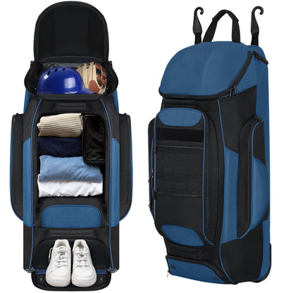 Rolling Baseball Equipment Duffel Bag - Pexav