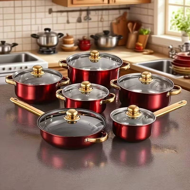 Essential 12pc Non Stick Kitchen Cookware Set - Pexav