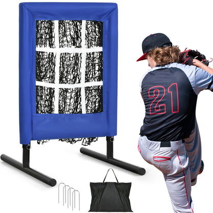 Compact Baseball Pitching Target Net With Strike Zone