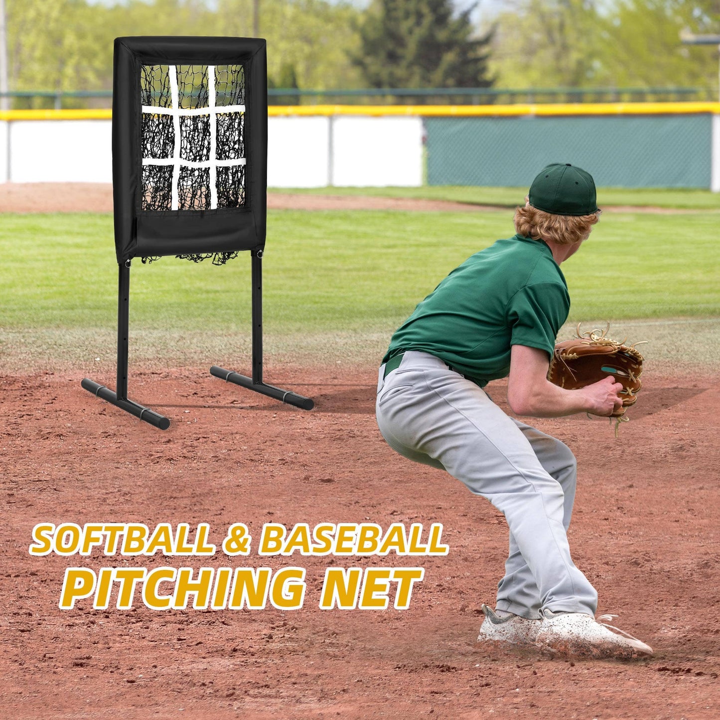Compact Baseball Pitching Target Net With Strike Zone