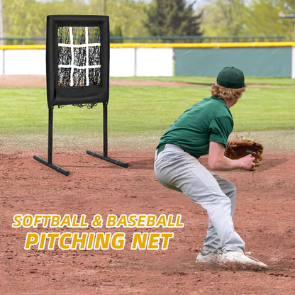 Compact Baseball Pitching Target Net With Strike Zone