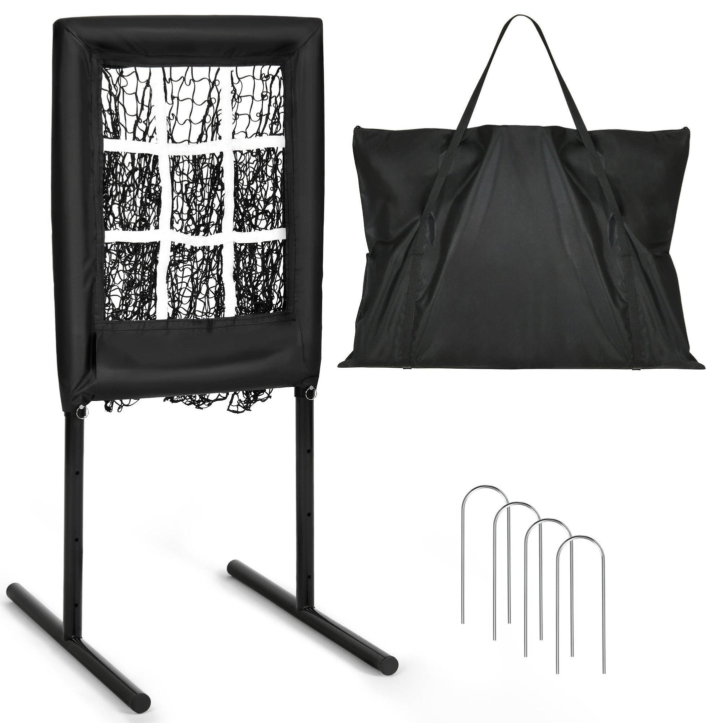 Compact Baseball Pitching Target Net With Strike Zone