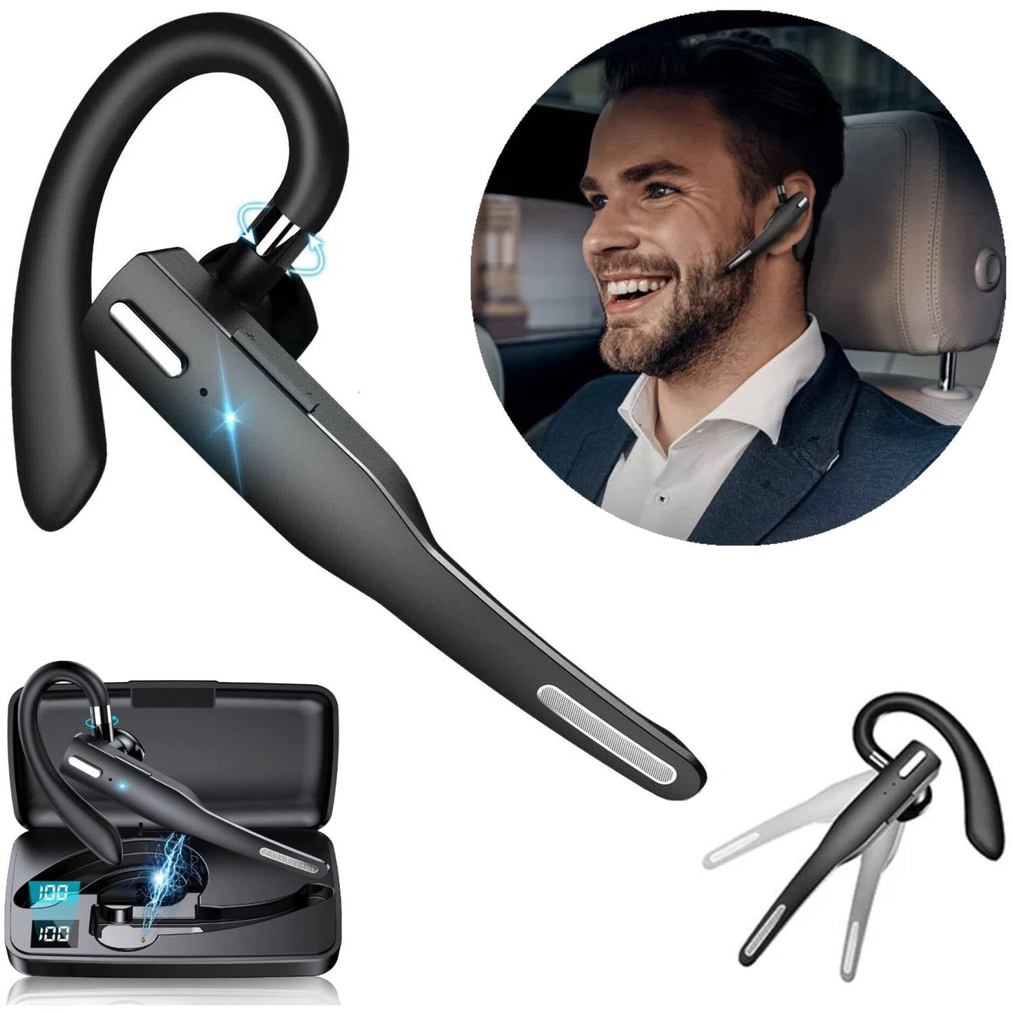 Trucker Handsfree Bluetooth Headset with Mic - Pexav