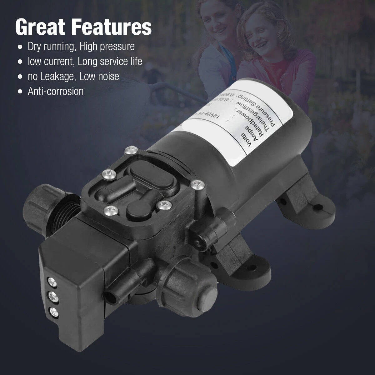 Compact Dual 12V RV Water Pump 130PSI Marine Sprayer Kit