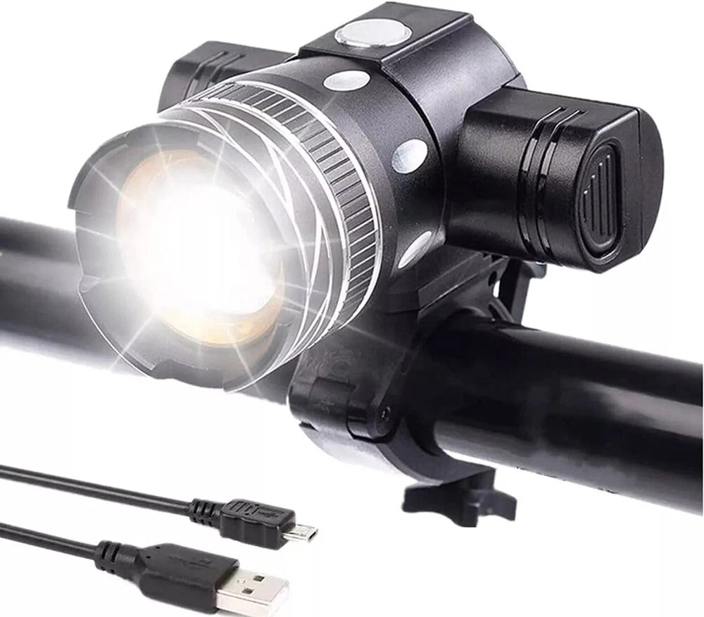 Bright Rechargeable Bike Lights Front and Rear Set