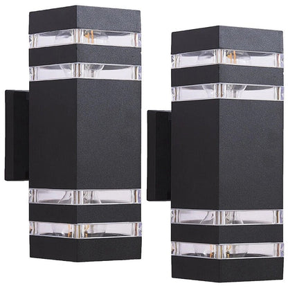 Weatherproof Black Outdoor Wall Sconce 2 Pack