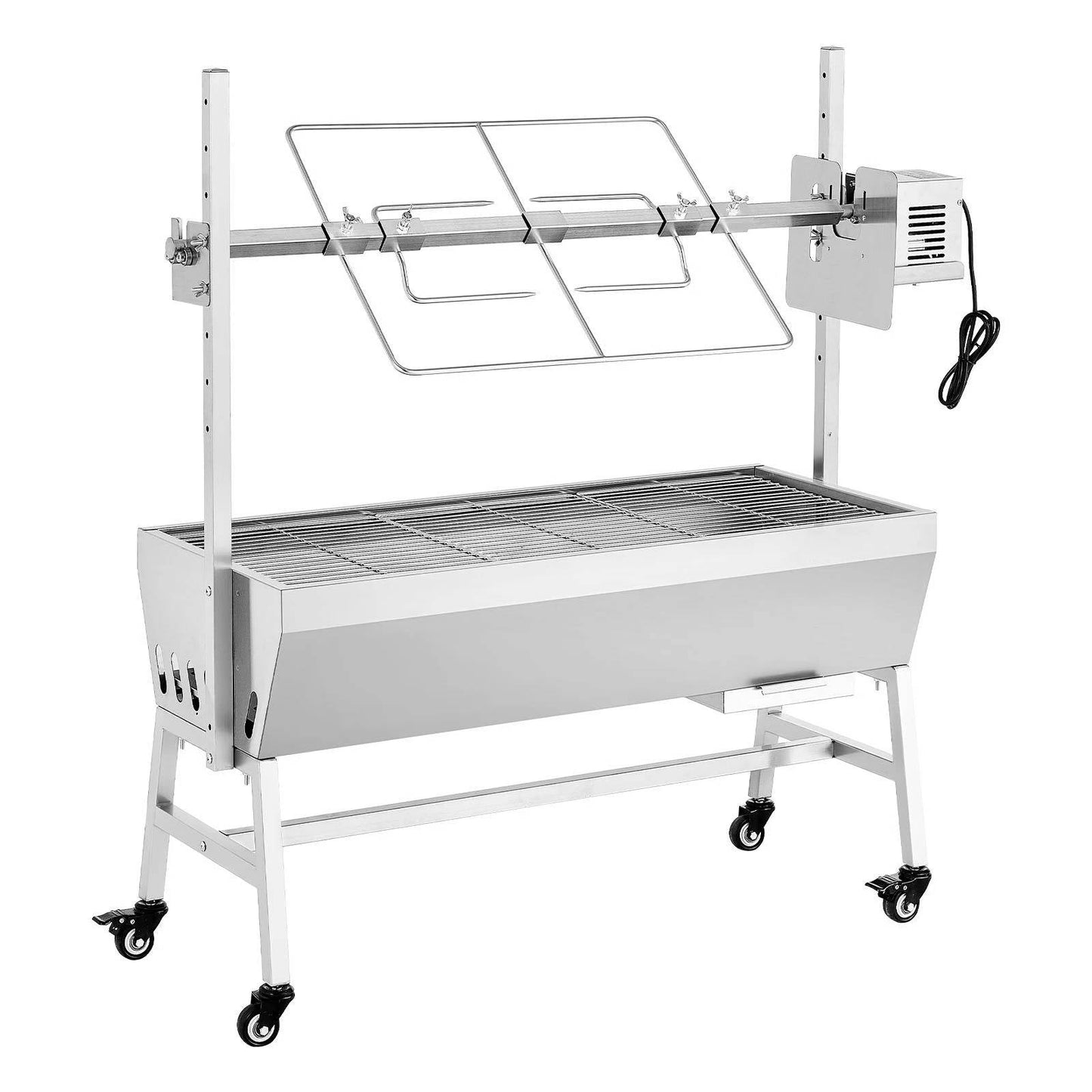 Large Outdoor BBQ Rotisserie Grill Kit 52 Stainless Steel