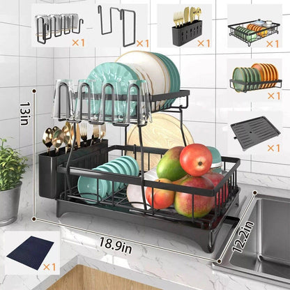 Space Saving 2 Tier Kitchen Dish Rack