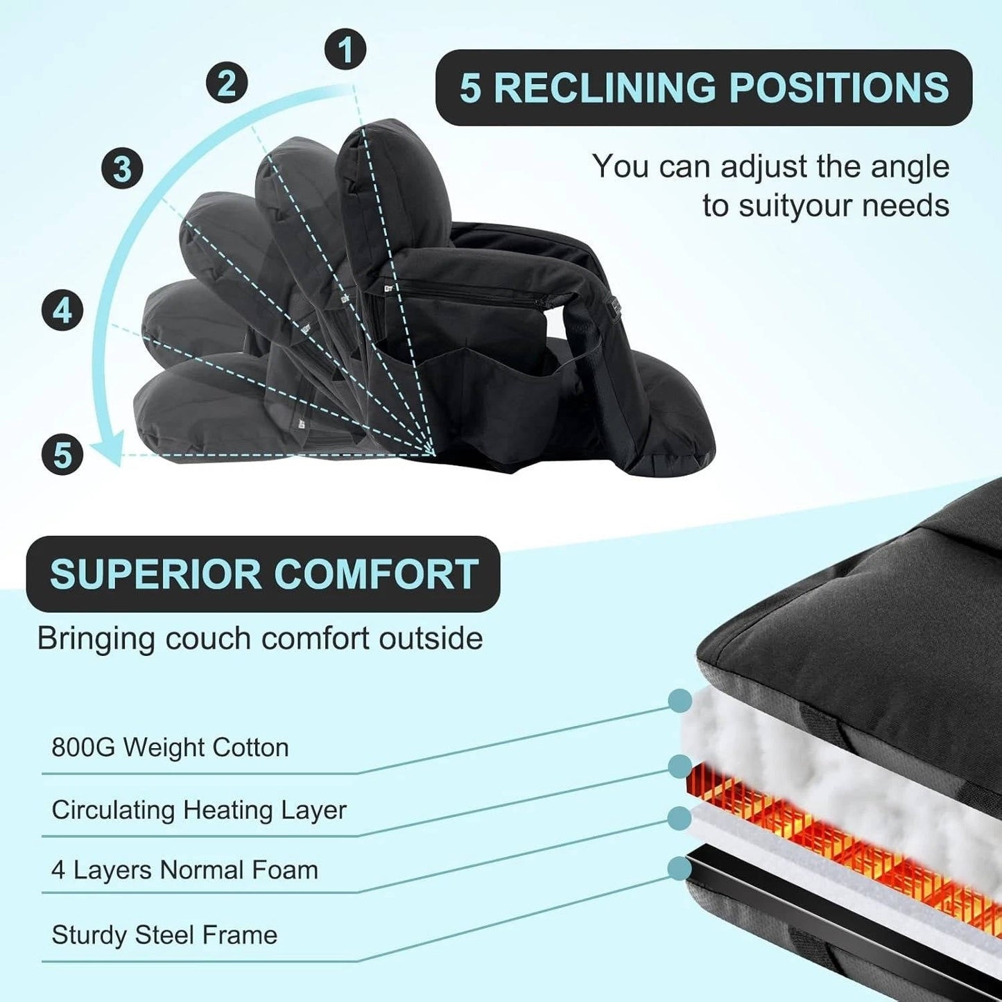 Warm Sports Seat with Back Rest