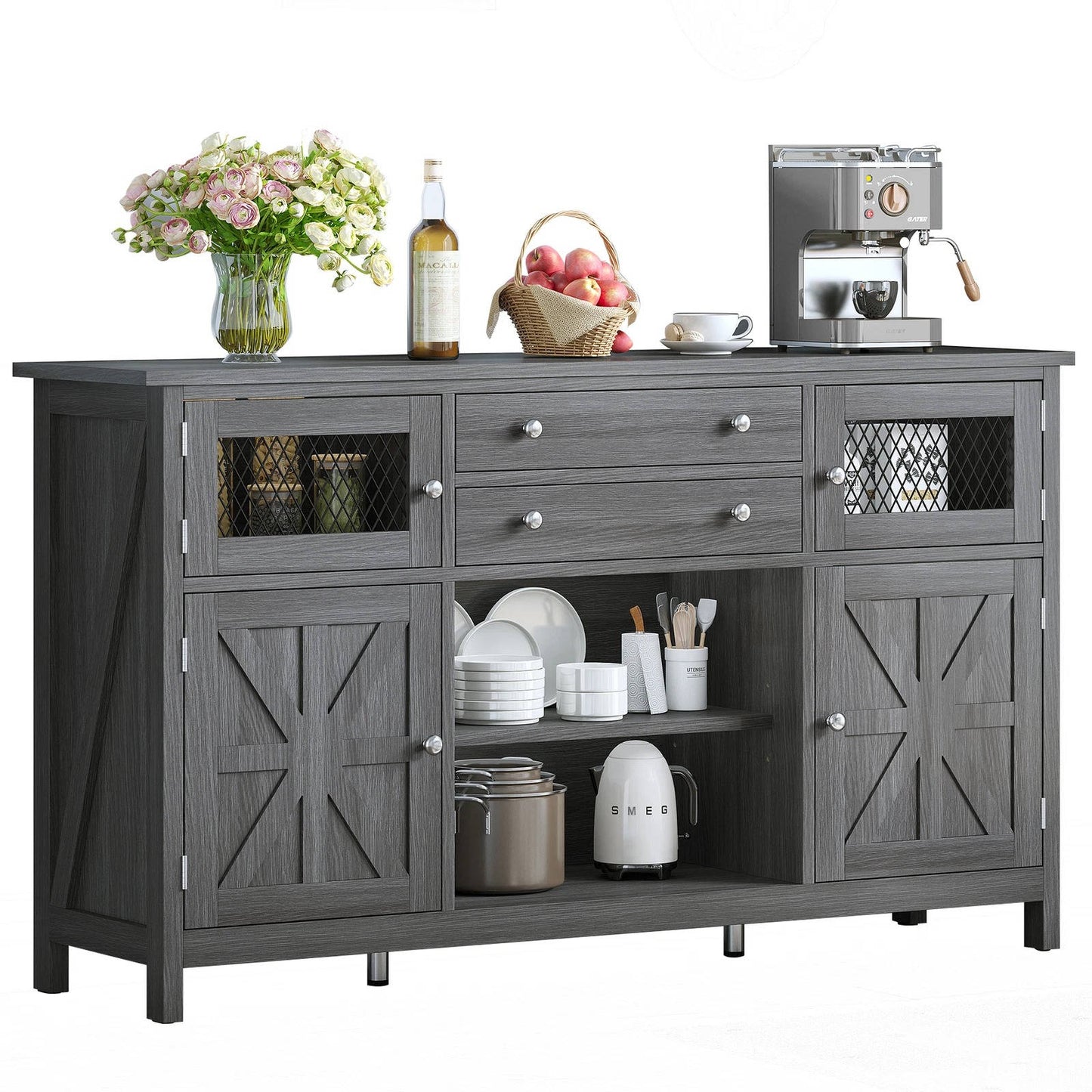 Rustic Kitchen Coffee Storage Cabinet - Pexav