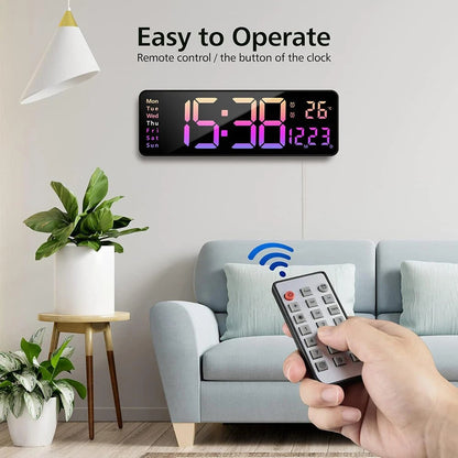 Extra Large Digital Wall Clock with Date and Temperature