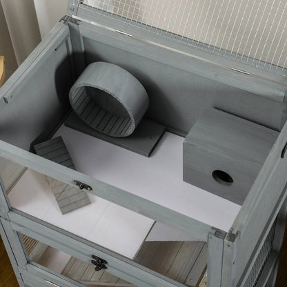 Spacious Pet Hamster Habitat With Wheel And Toys