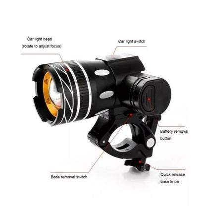 Bright Rechargeable Bike Lights Front and Rear Set