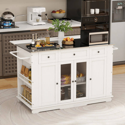Extra Large Mobile Kitchen Cart with Storage Drawer - Pexav