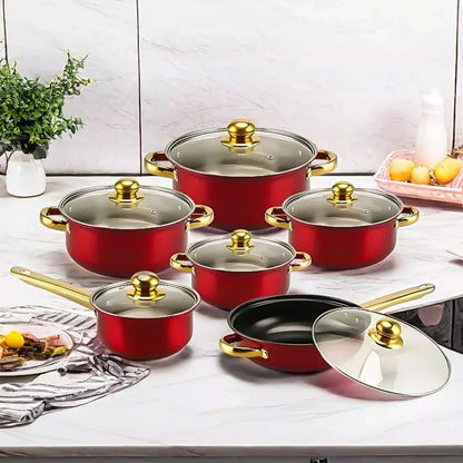 Essential 12pc Non Stick Kitchen Cookware Set