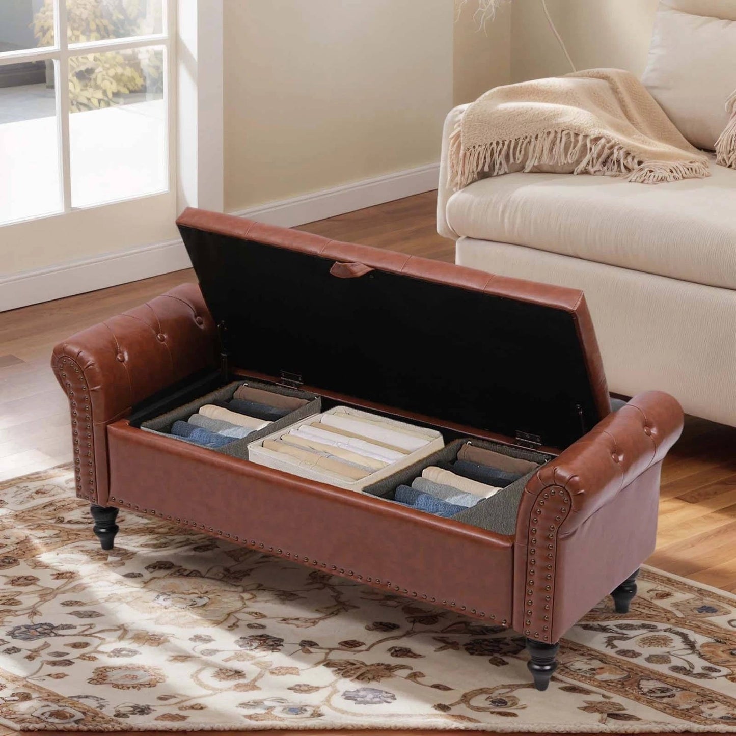 Stylish Bedroom Storage Footrest Bench