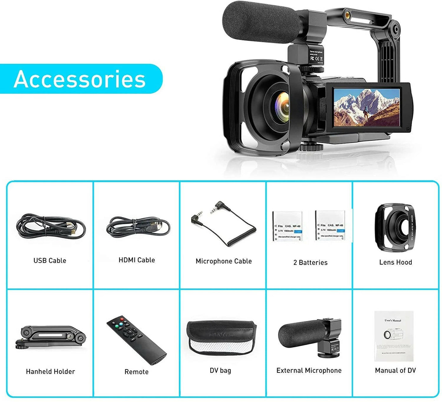 4K WiFi Vlogging Camera with Microphone for YouTube